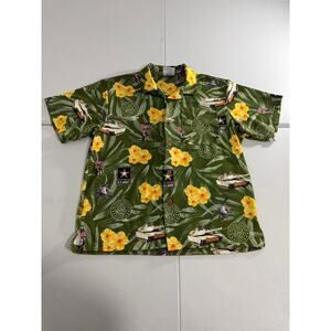 US Army Hawaiian Button Up Shirt Size Men’s Large